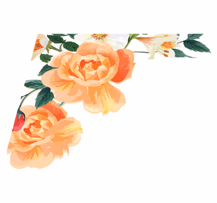 Tapete vinílico quarto arranjo de rosa pêssego - TenStickers