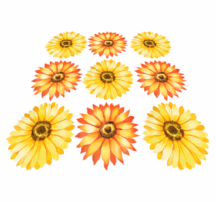 Tapete vinílico quarto composição de flores vibrantes - TenStickers