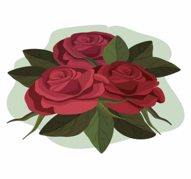 Tapete vinílico quarto arranjo de rosas - TenStickers