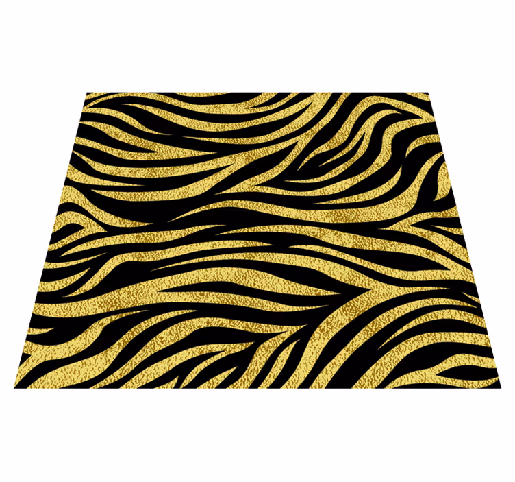 Tapete vinílico estampa de animal padrão zebra dourada - TenStickers