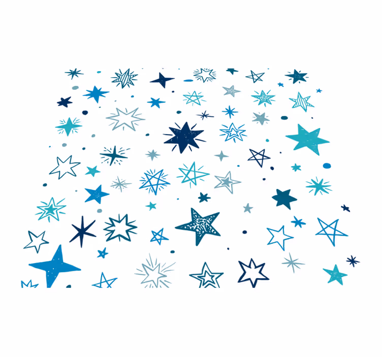 Tapete vinílico estrelas padrão geométrico estrelado - TenStickers