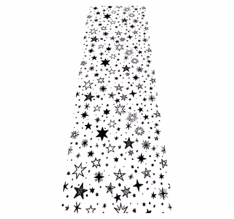 Tapete vinílico estrelas padrão preto sobre fundo branco - TenStickers