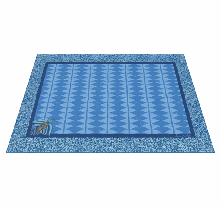 Tapete vinílico sala de estar padrão passarinho azul - TenStickers