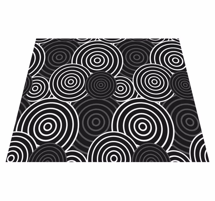 Tapete vinílico geométricas círculo preto com fundo - TenStickers