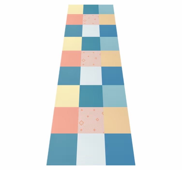 Tapete vinílico geométricas padrão retrô colorido - TenStickers