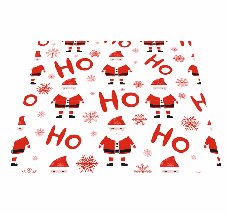 Tapete vinílico do natal com estampa do papai noel e hohoho - TenStickers