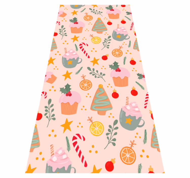 Tapete vinílico do natal com bengalas e árvores de natal - TenStickers