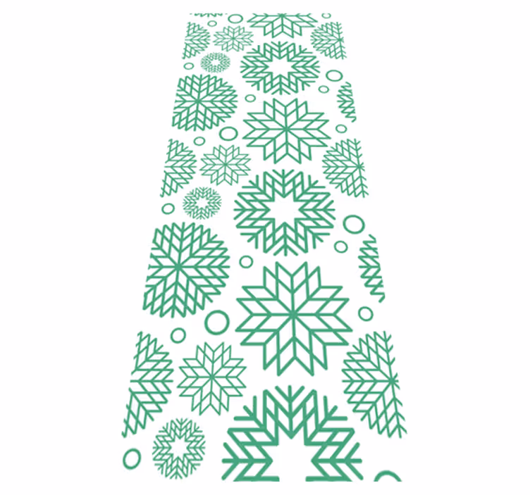 Tapete vinílico do natal com três formas de flocos verdes - TenStickers