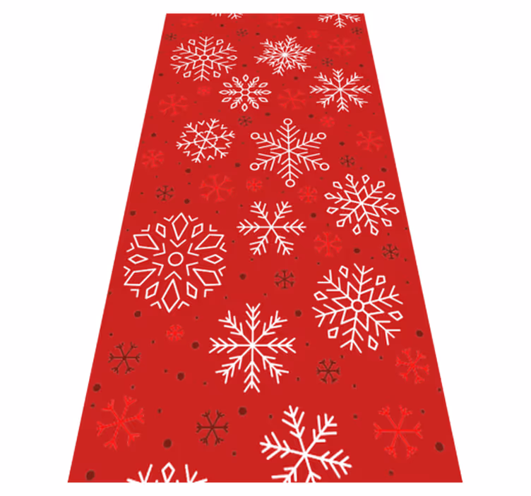 Tapete vinílico do natal flocos de neve em fundo vermelho - TenStickers