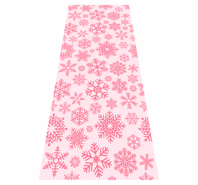 Tapete vinílico do natal com design de flocos rosa - TenStickers