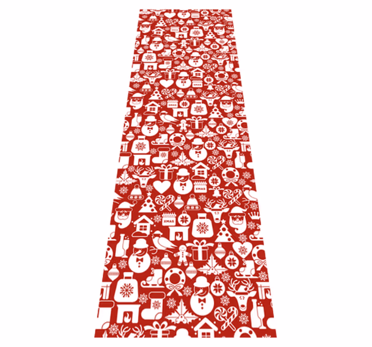 Tapete vinílico do natal ícones natalinos fundo vermelho - TenStickers