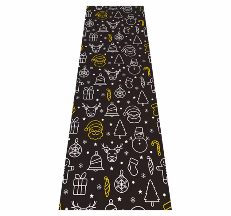 Tapete vinílico do natal padrão natalino amarelo e branco - TenStickers