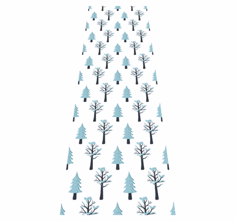 Tapete vinílico do natal padrão árvore na neve - TenStickers
