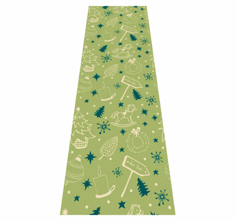 Tapete vinílico do natal elementos natalinos fundo verde - TenStickers