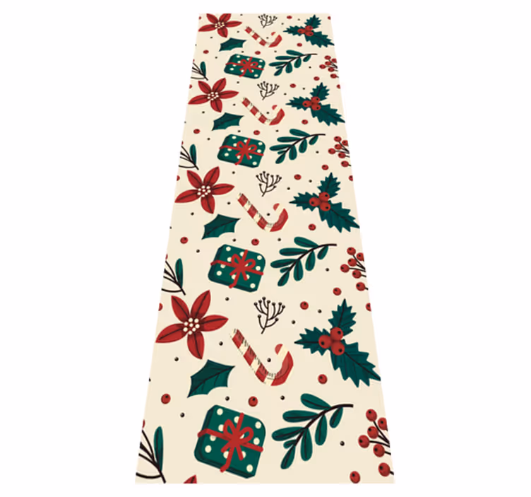 Tapete vinílico do natal padrão vintage vermelho e verde - TenStickers