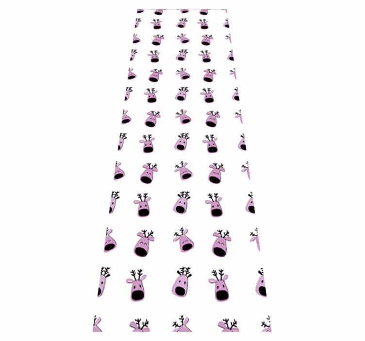 Tapete vinílico do natal padrão de rena rosa - TenStickers