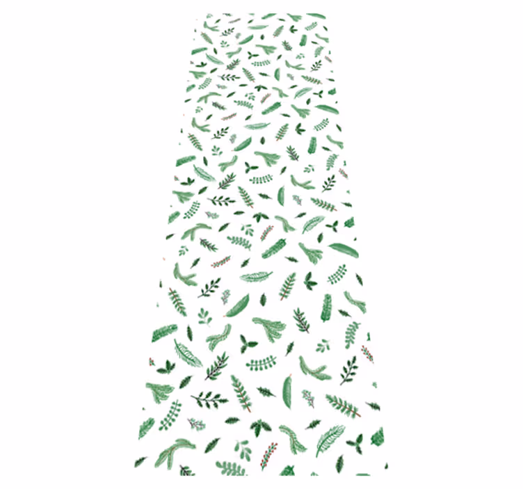 Tapete vinílico do natal com padrão de folhas - TenStickers