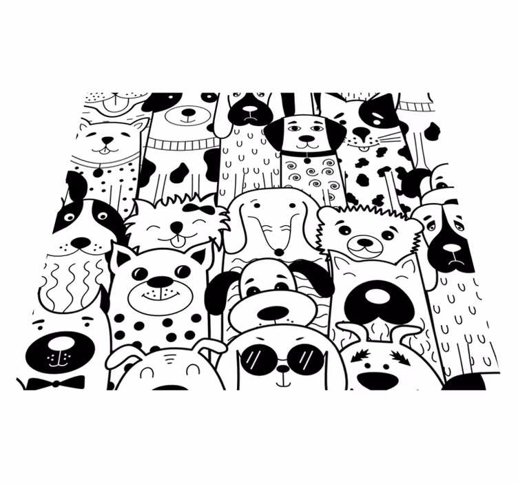 Tapete vinílico quarto padrão de cães - TenStickers