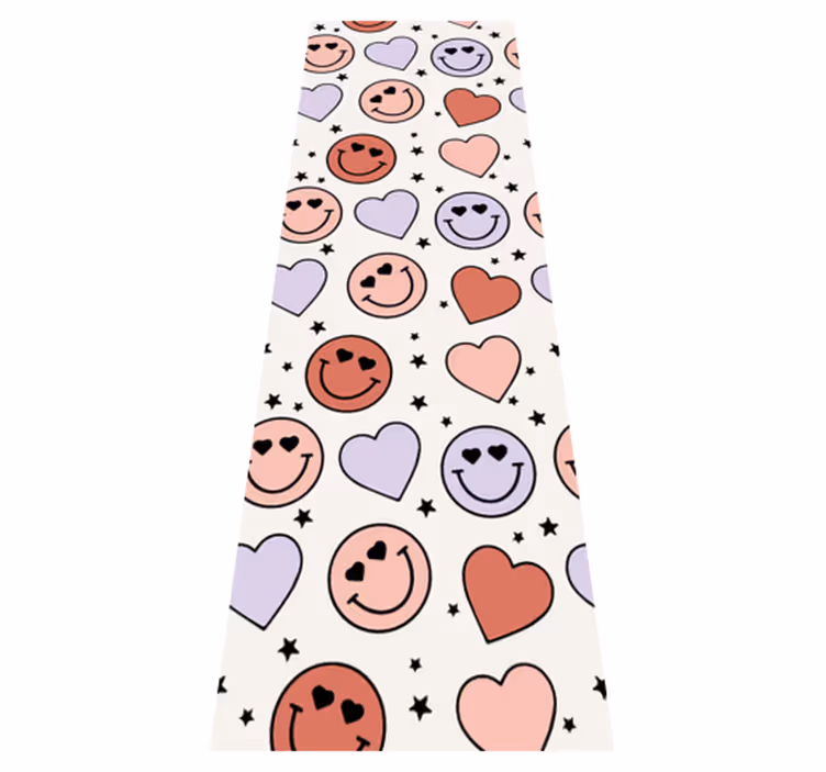 Tapete vinílico quarto rostos sorridentes e corações - TenStickers
