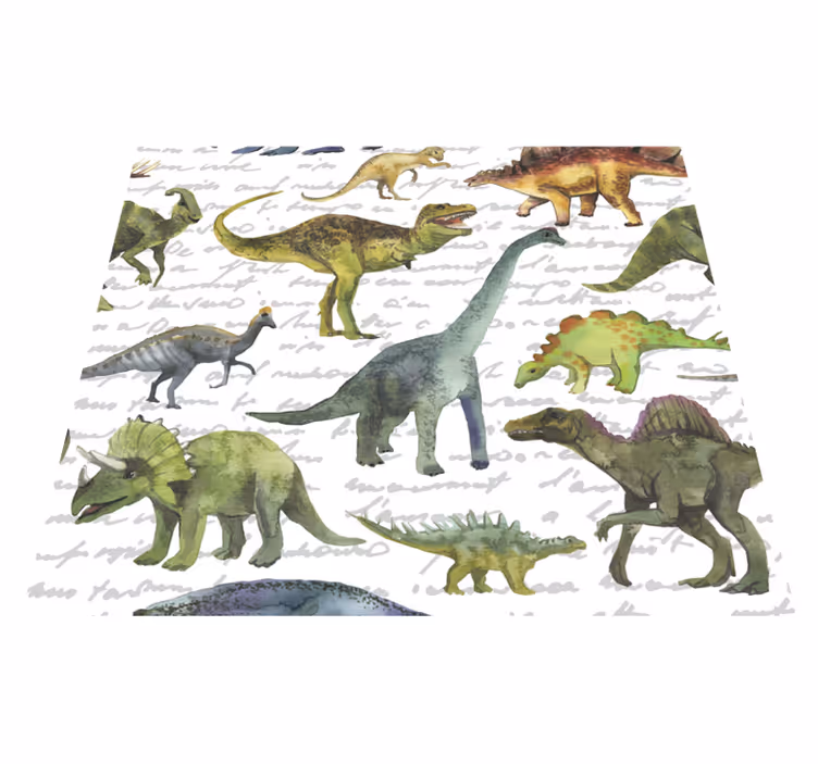 Tapete vinílico quarto dinossauros realistas - TenStickers