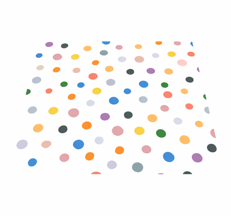 Tapete vinílico quarto com pontos coloridos em branco - TenStickers