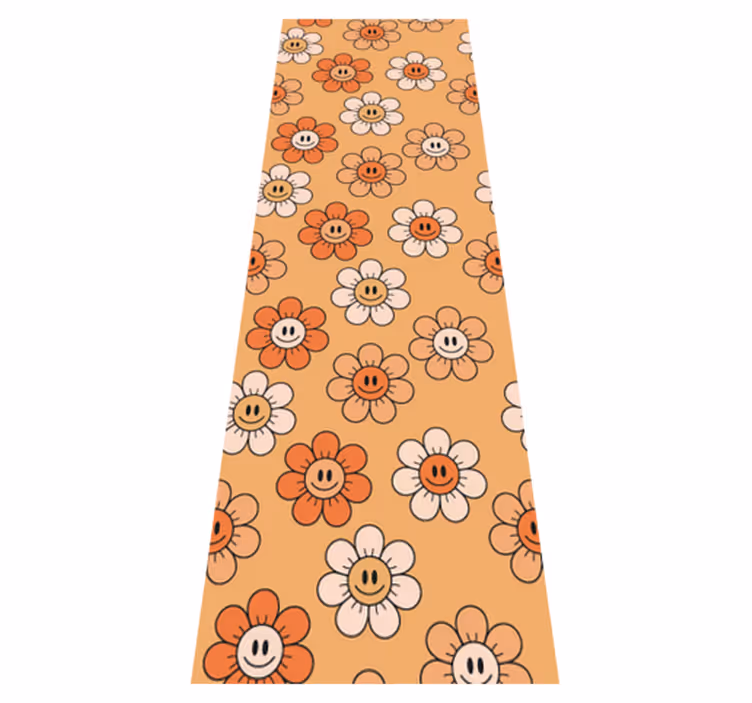 Tapete vinílico quarto rostos sorridentes laranja - TenStickers
