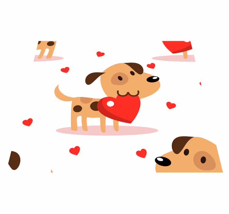Tapete vinílico quarto cães vermelhos - TenStickers