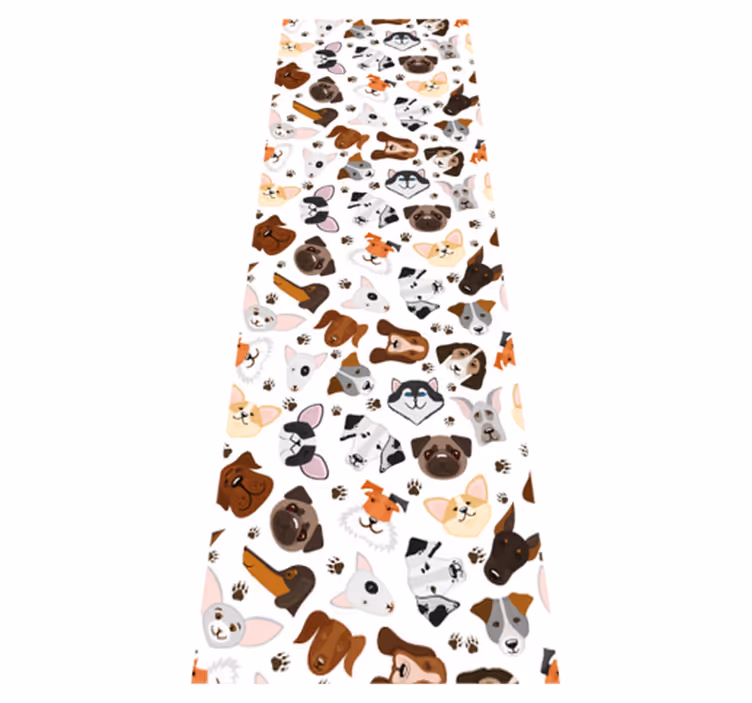 Tapete vinílico quarto cabeças de cães - TenStickers