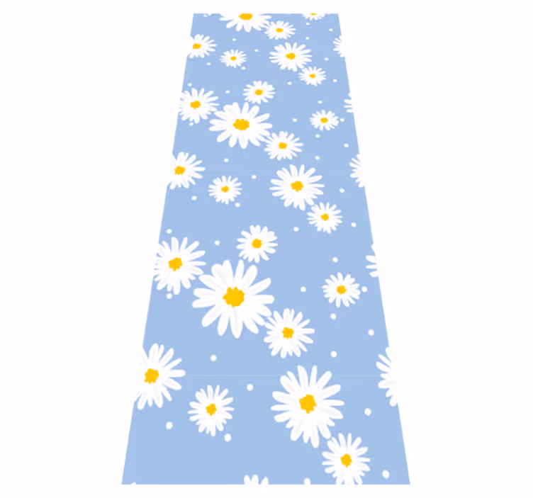 Tapete vinílico quarto flores brancas fundo azul - TenStickers