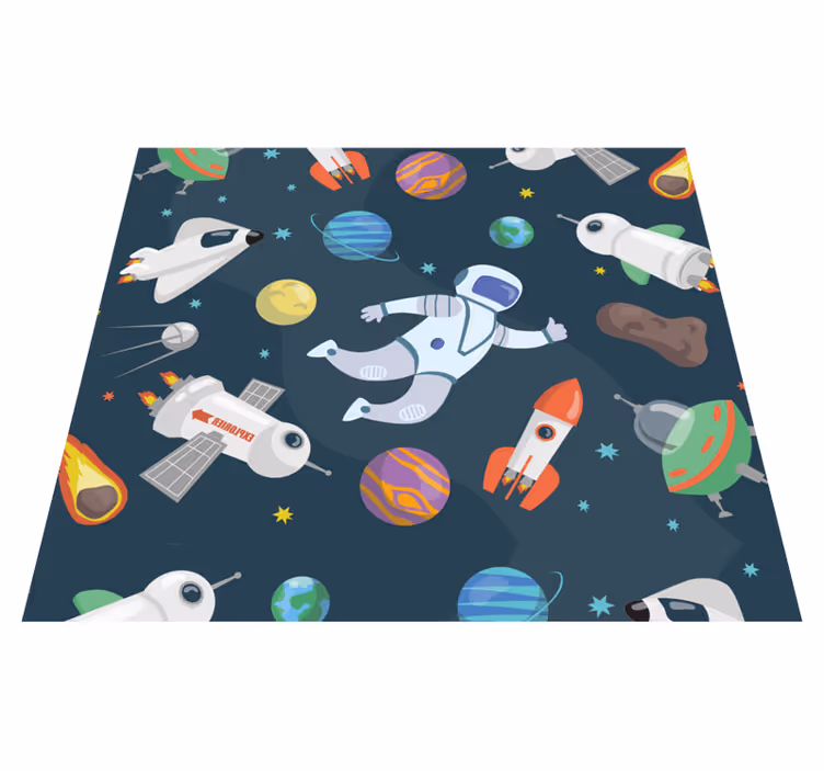 Tapete vinílico quarto naves espaciais - TenStickers