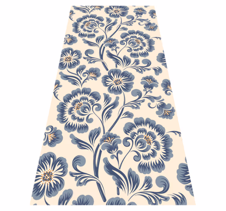 Tapete vinílico quarto estilo vintage floral azul - TenStickers
