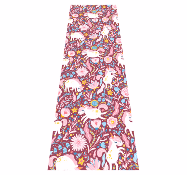 Tapete vinílico quarto com lindo padrão de unicórnio - TenStickers