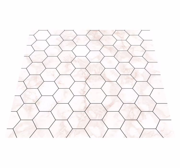 Tapete vinílico quarto azulejos hexagonais de mármore - TenStickers