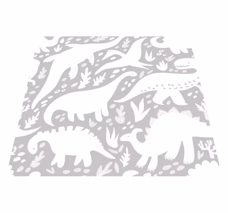 Tapete vinílico quarto padrão dinossauro branco - TenStickers