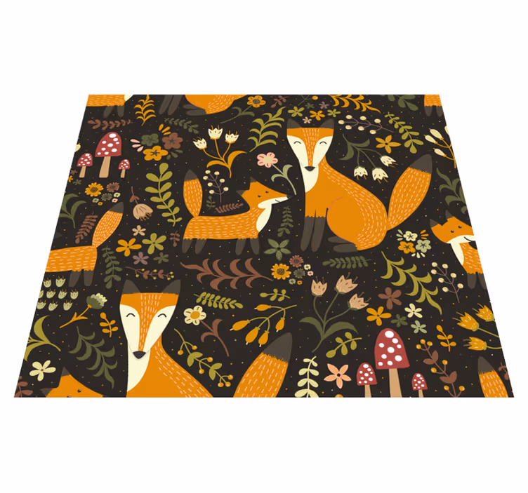 Tapete em vinil infantil raposas fofas - TenStickers