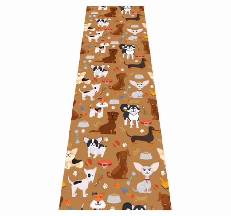 Tapete vinílico quarto com padrão de cachorros fofos - TenStickers
