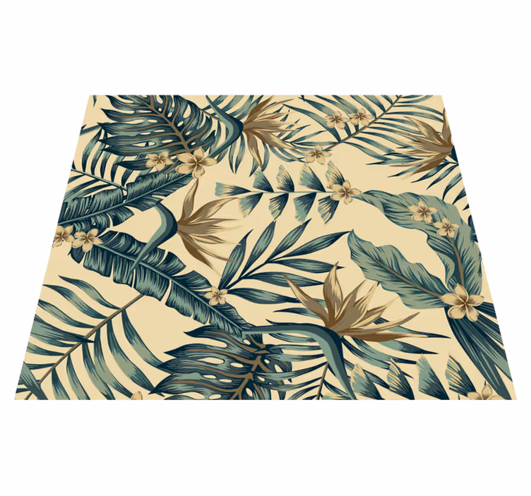 Tapete vinílico quarto folhas tropicais - TenStickers