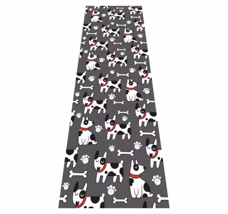 Tapete vinílico quarto cachorro preto e branco - TenStickers
