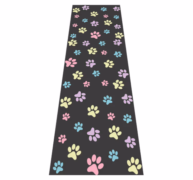 Tapete vinílico quarto patas de cachorro coloridas - TenStickers