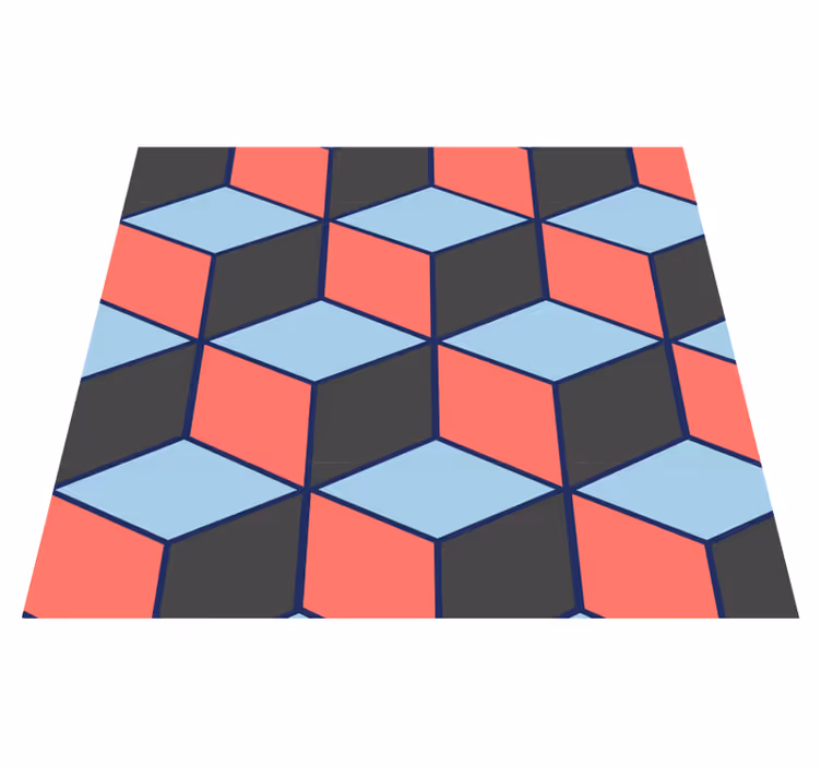 Tapete vinílico quarto quadrados geométricos 3d - TenStickers