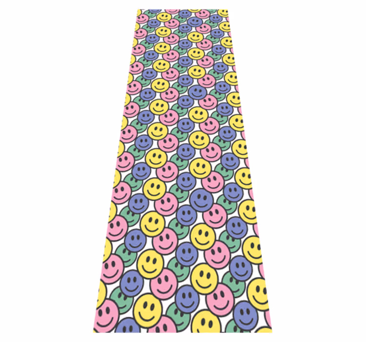 Tapete vinílico quarto com rostos sorridentes coloridos - TenStickers