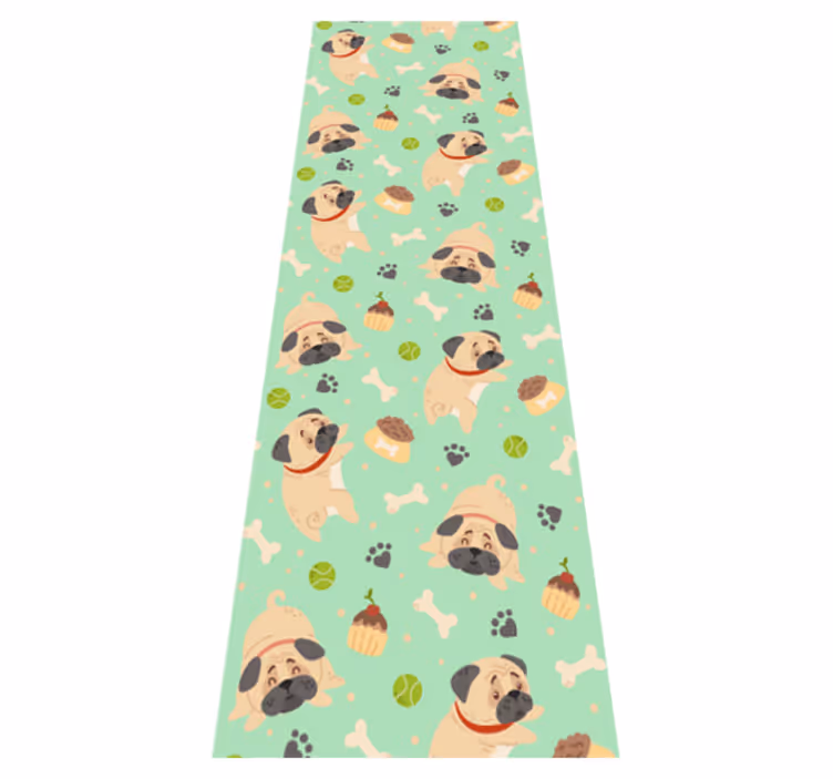 Tapete vinílico quarto bulldog gordo com osso - TenStickers