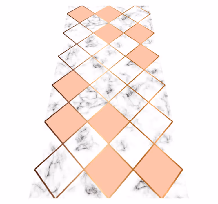 Tapete vinílico quarto padrão mármore geométrico rosa - TenStickers