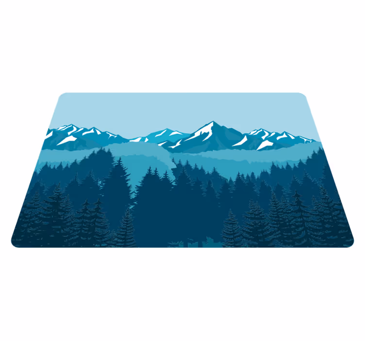 Tapete vinílico natureza paisagem azul e verde - TenStickers