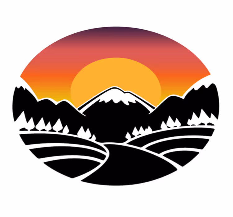 Tapete vinílico natureza montanha e floresta - TenStickers