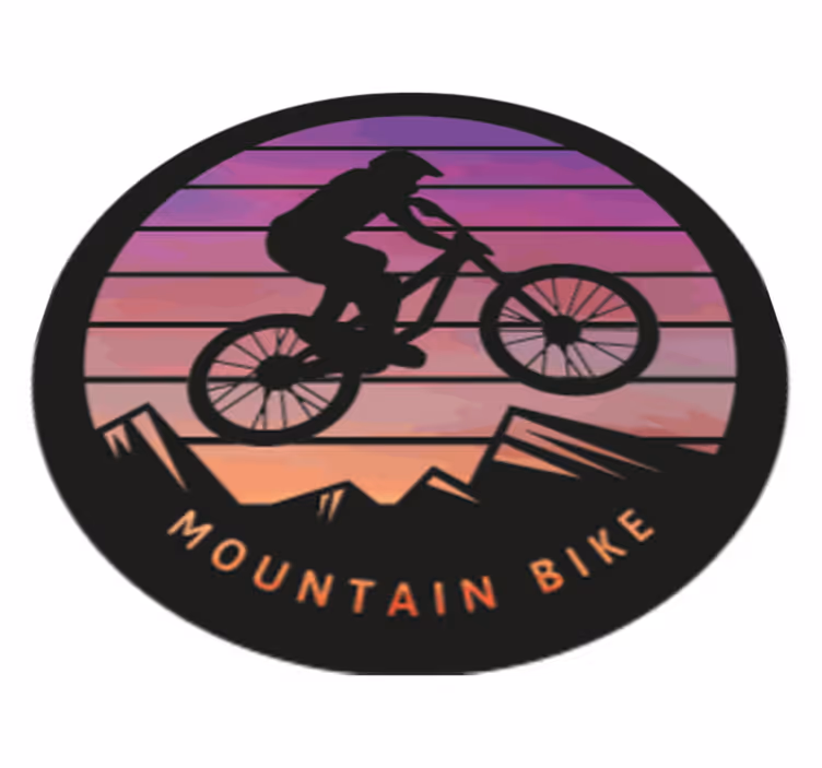 Tapete vinílico natureza montanhas ciclista - TenStickers