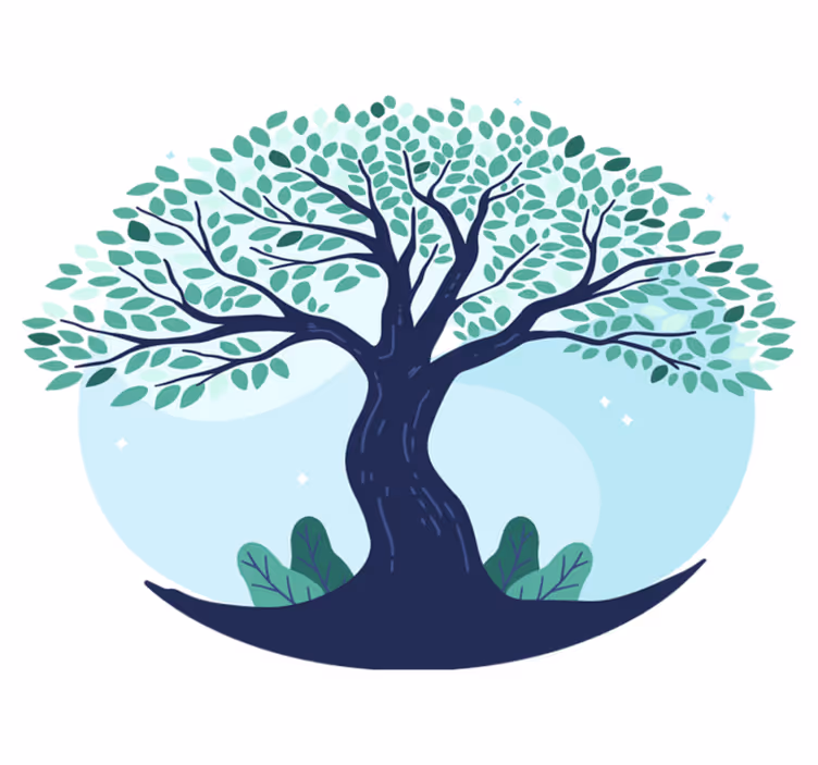 Tapete vinílico natureza Árvore da vida em azul - TenStickers