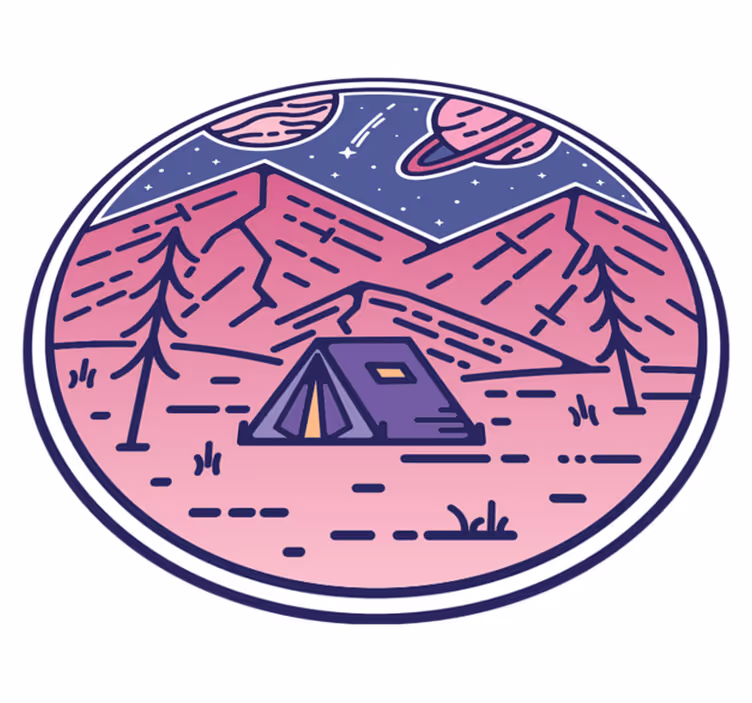 Tapete vinílico natureza montanhas rosas - TenStickers