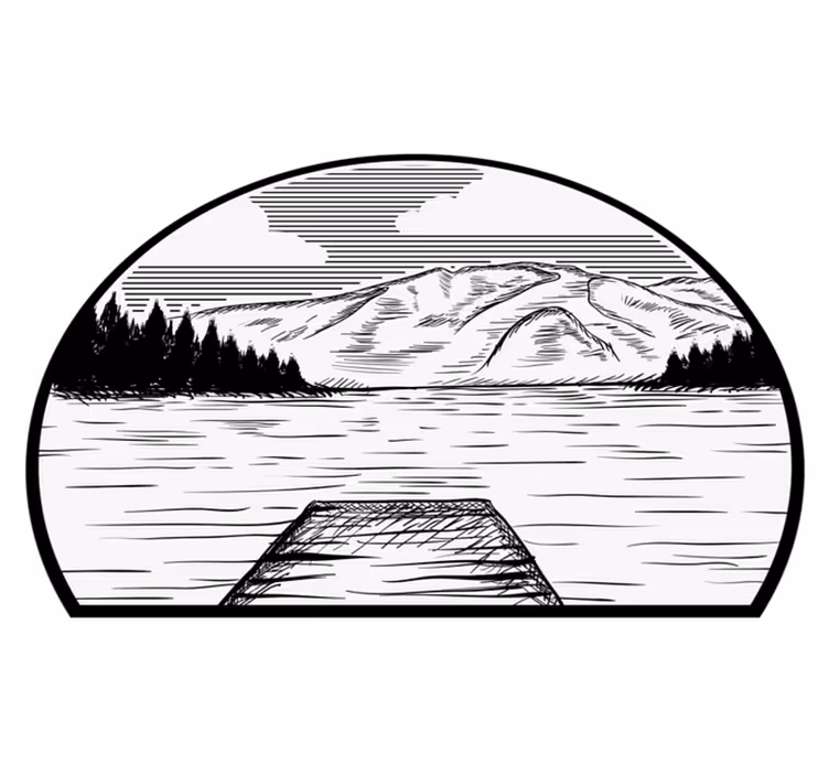 Tapete vinílico natureza motorhome lago de pinheiros - TenStickers
