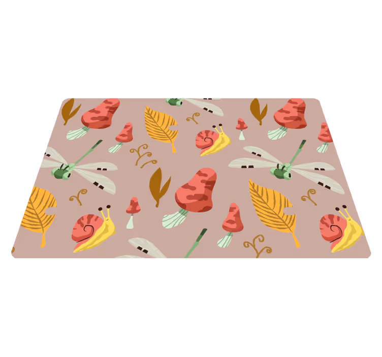 Tapete vinílico natureza padrão de fauna e flora outonal - TenStickers
